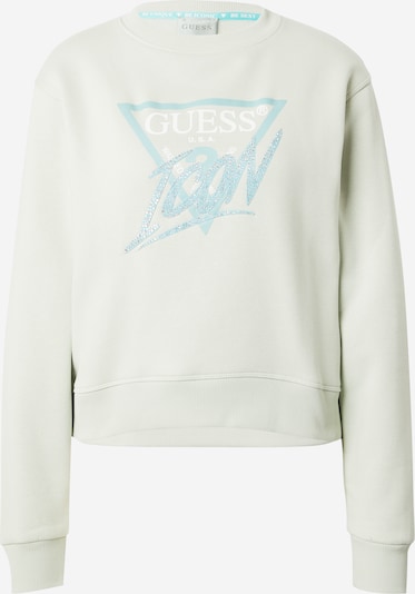 GUESS Sweatshirt in hellblau / pastellgrün / weiß, Produktansicht