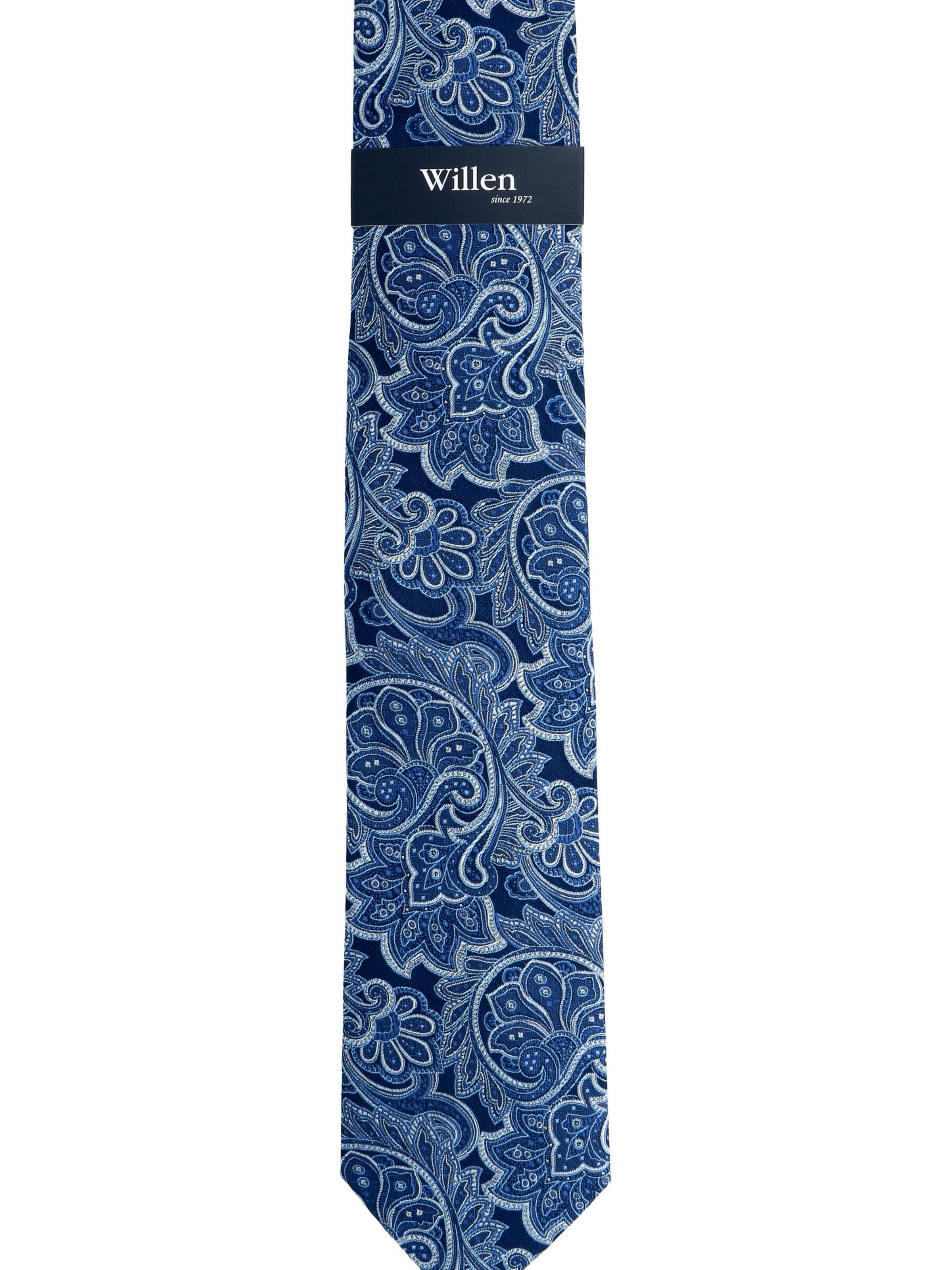 WILLEN Tie 'Marine Paisley' in Blue