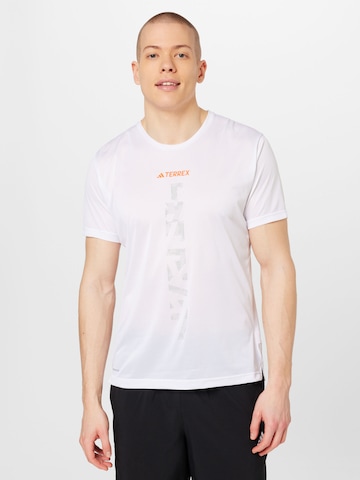 ADIDAS TERREX Performance Shirt 'Agravic' in White: front