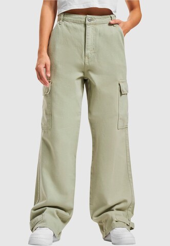 Wide leg Pantaloni cargo di DEF in verde: frontale