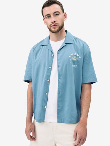 Next Comfort fit Button Up Shirt in Blue: front