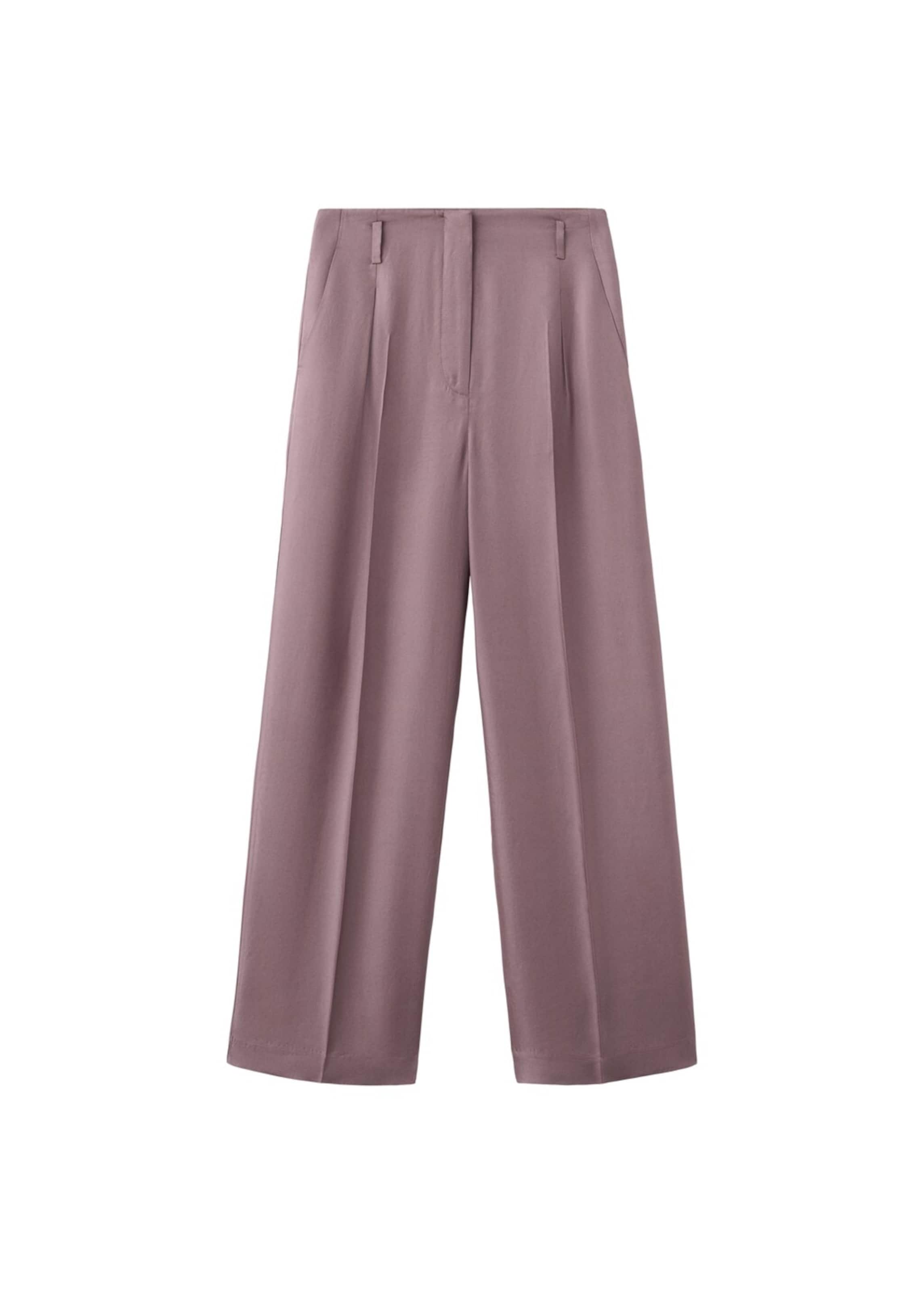MANGO Regular Pleat-Front Pants 'Mina-A' in Pink: front