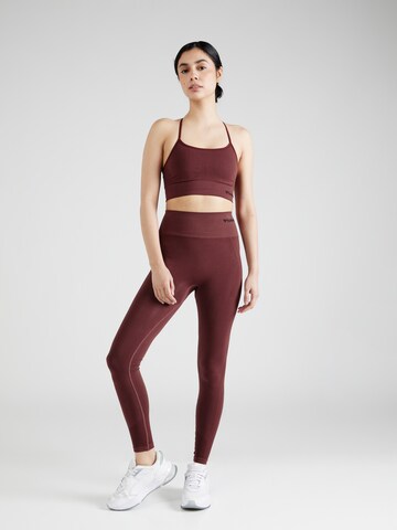 Skinny Pantalon de sport 'Tif' Hummel en marron