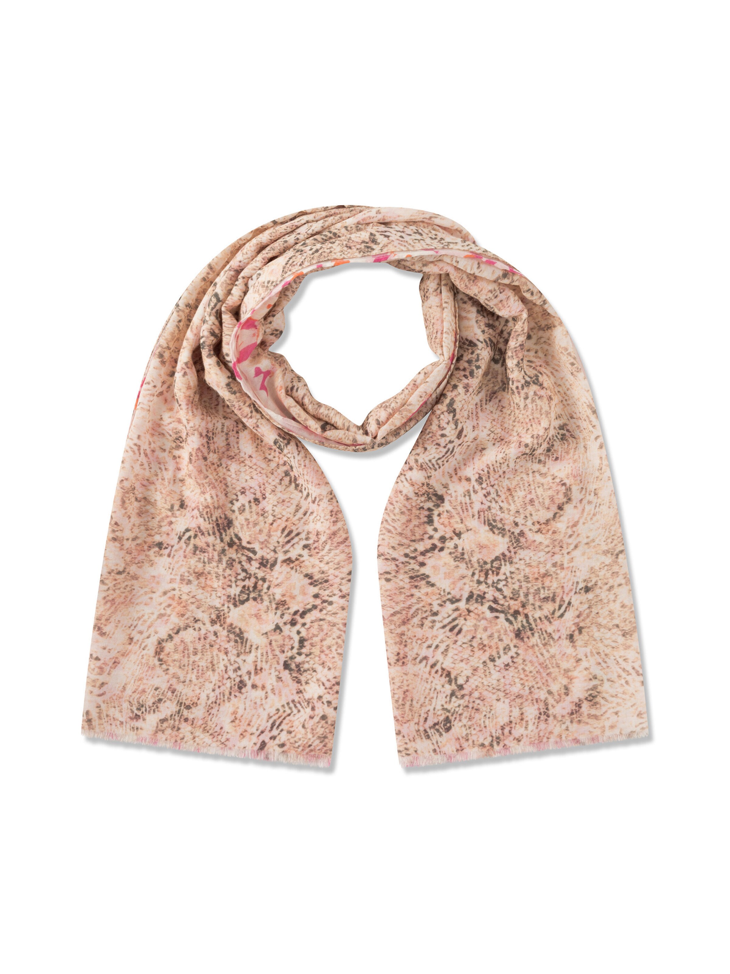 CODELLO Schal mit Leo- und Schlangenmuster in Pink: Vorderseite