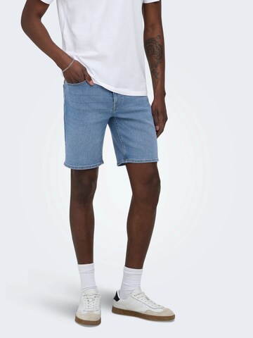 Only & Sons tavaline Teksapüksid 'ONSWEFT', värv sinine: eest vaates