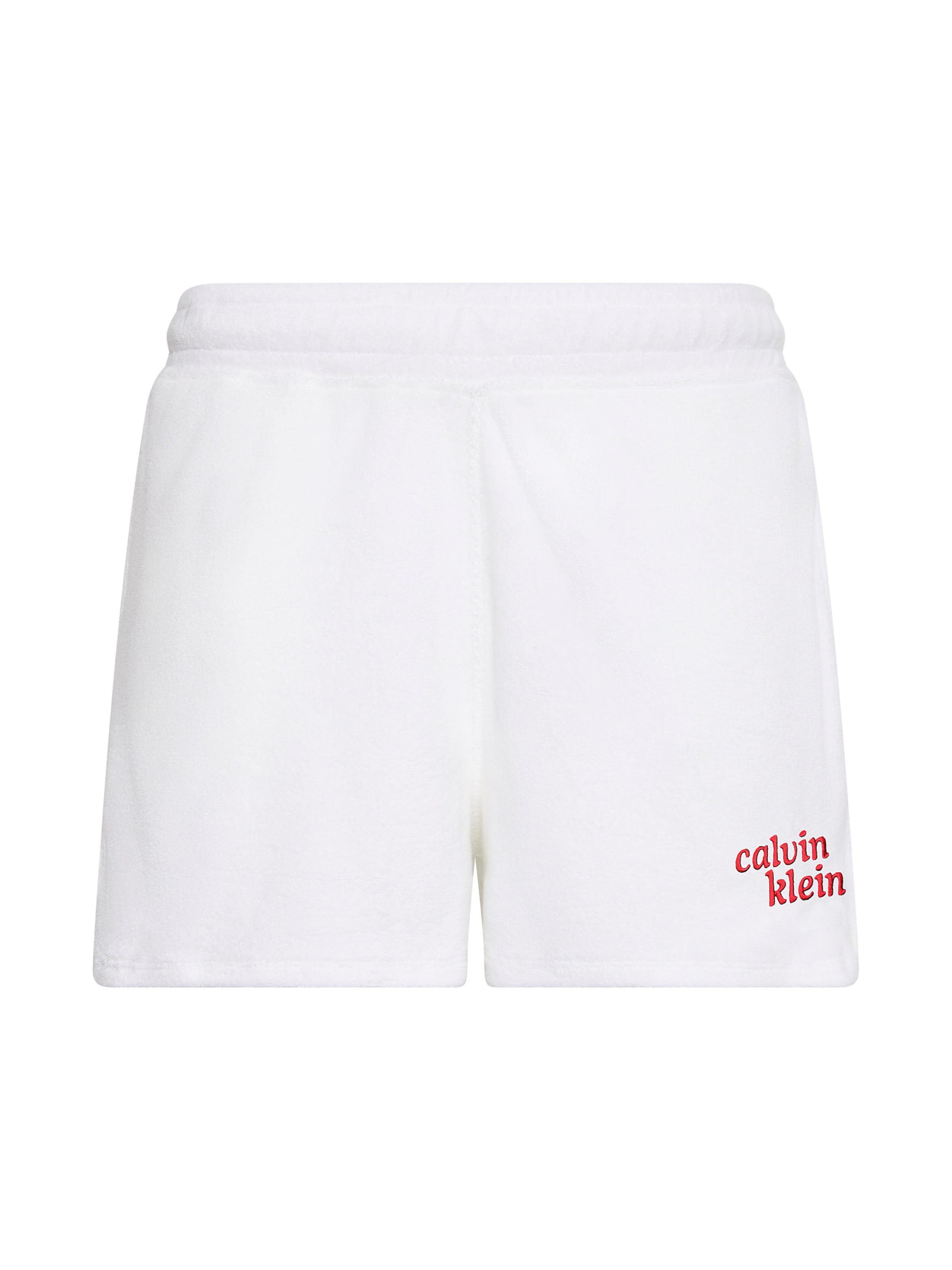 Calvin Klein Jeans Broek 'Towel Terry Dolphin' in Wit: voorkant