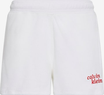 Calvin Klein Jeans Broek 'Towel Terry Dolphin' in Wit: voorkant