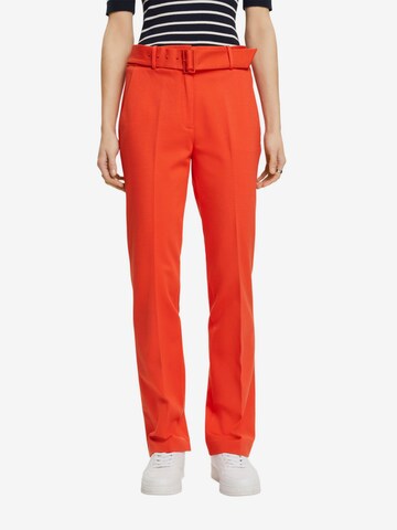 ESPRIT Slim fit Pleated Pants in Orange: front