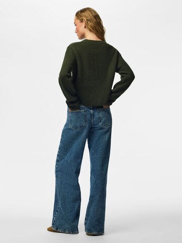 PIECES Knit Cardigan 'PCSILLY' in Green