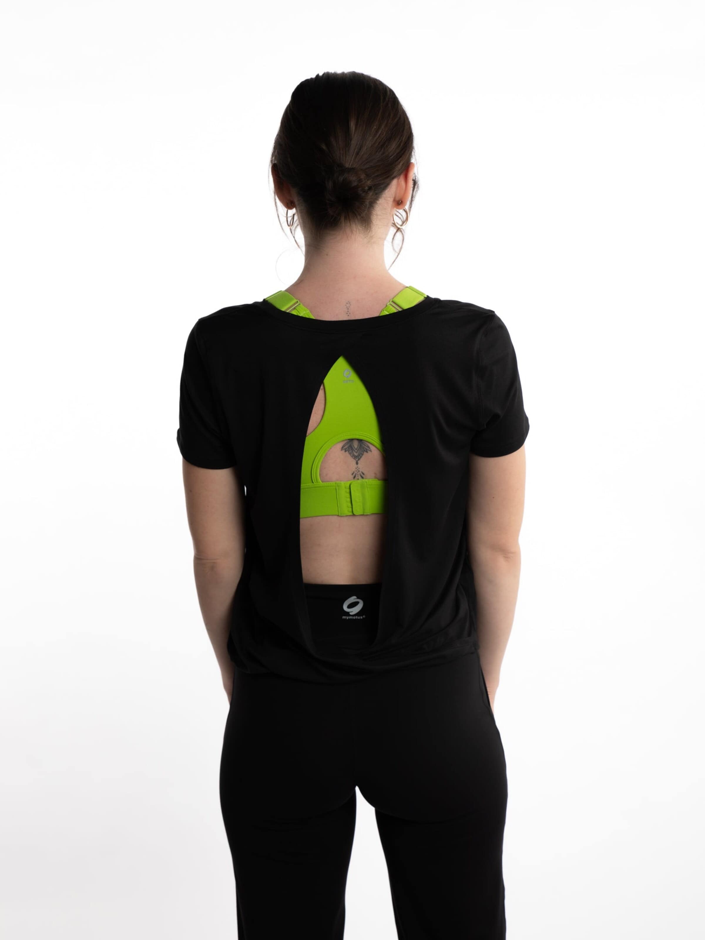 mymotus Funkční tričko 'mymotus®, ladies, relaxed T-Shirt, jet black YW21NOS' – černá