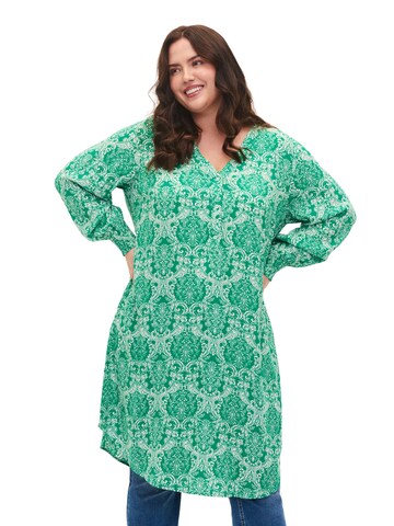 Zizzi - Vestidos camiseiros 'Bella' em verde: frente