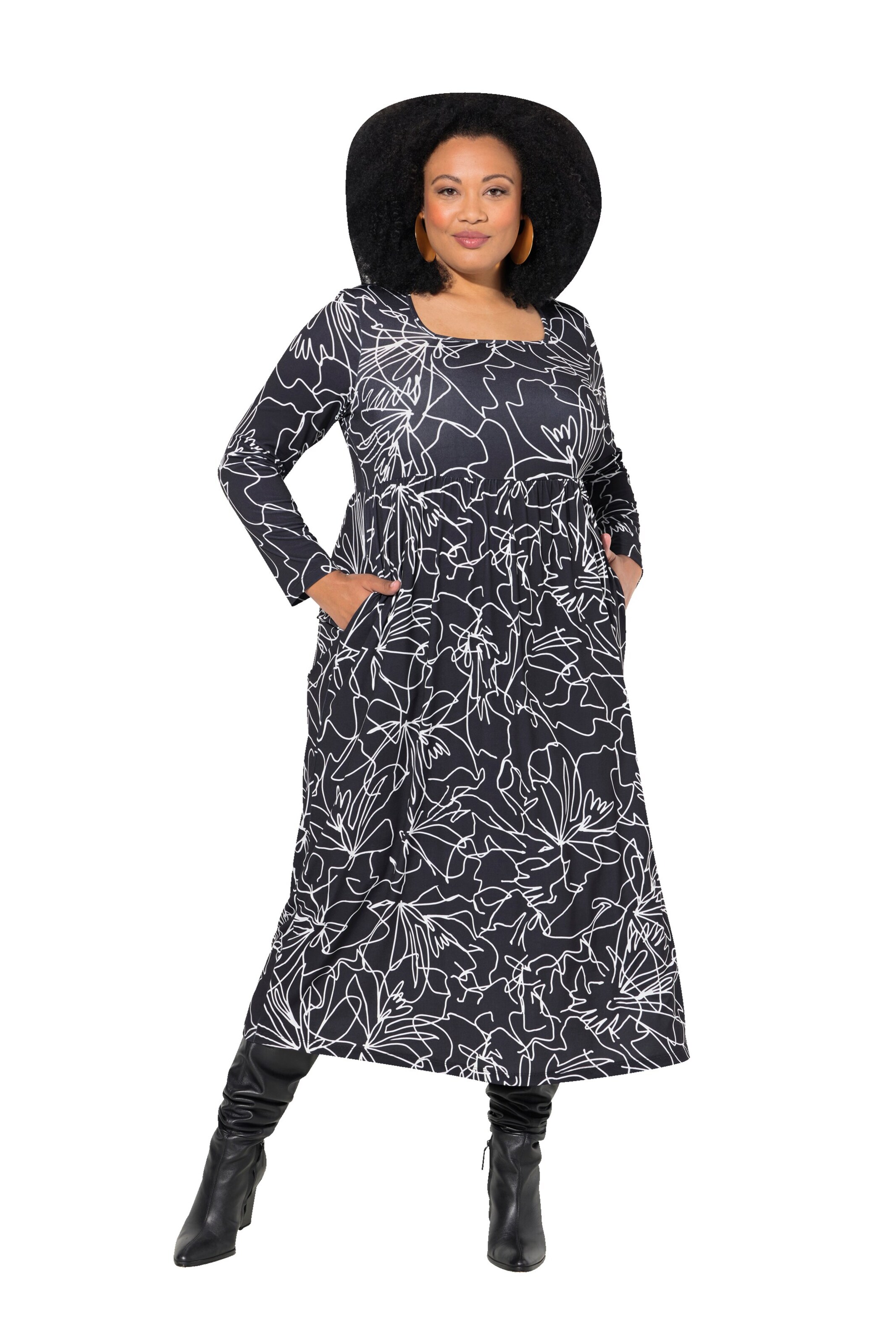 Ulla Popken Kleid in Schwarz: Vorderseite