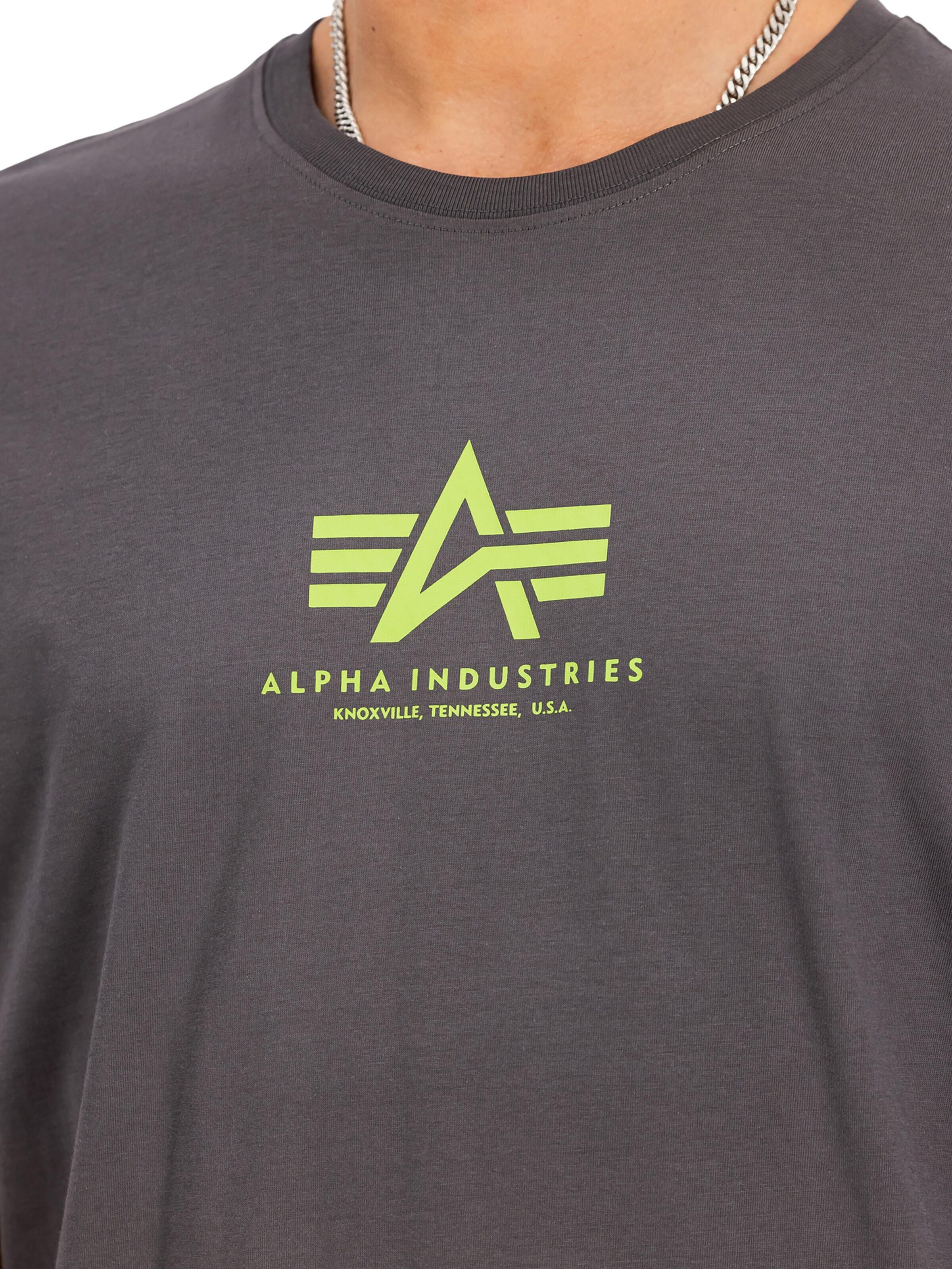 ALPHA INDUSTRIES Shirt 'Basic Mid Logo' in Grey