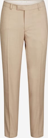 HECHTER PARIS Slim fit Pleated Pants in Beige: front