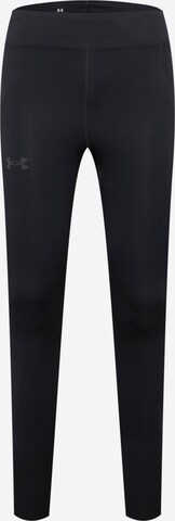 UNDER ARMOUR Skinny Workout Pants 'Speedpocket' in Black: front