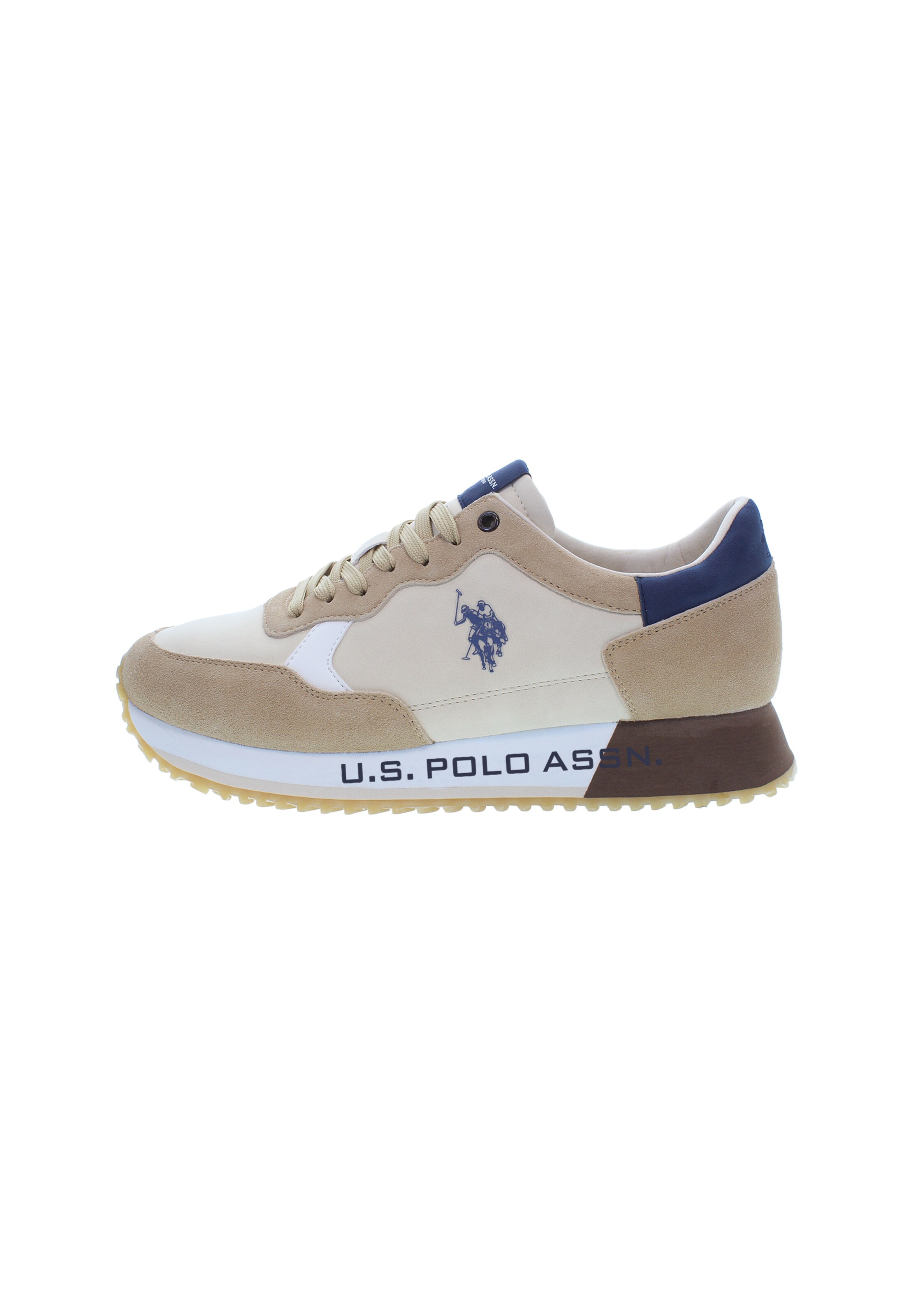 U.S. POLO ASSN. Platform trainers in Beige: front