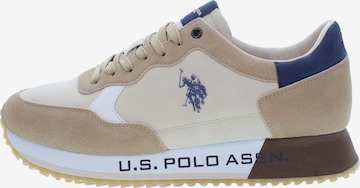 U.S. POLO ASSN. Platform trainers in Beige: front