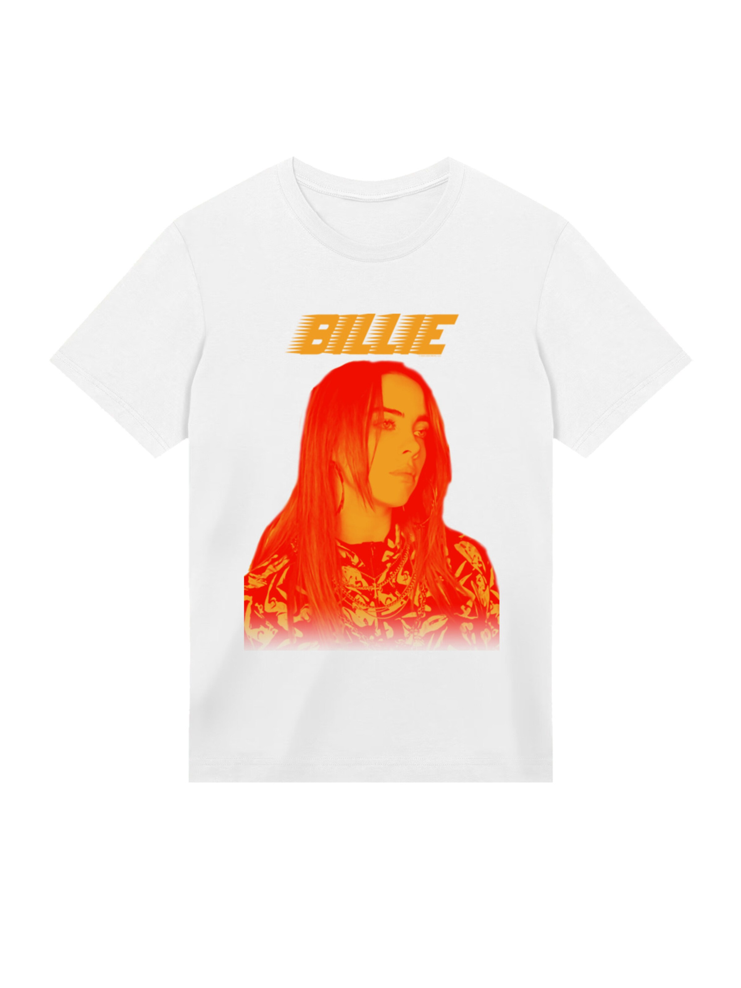 F4NT4STIC Shirt 'Billie Eilish Portrait' in Wit: voorkant