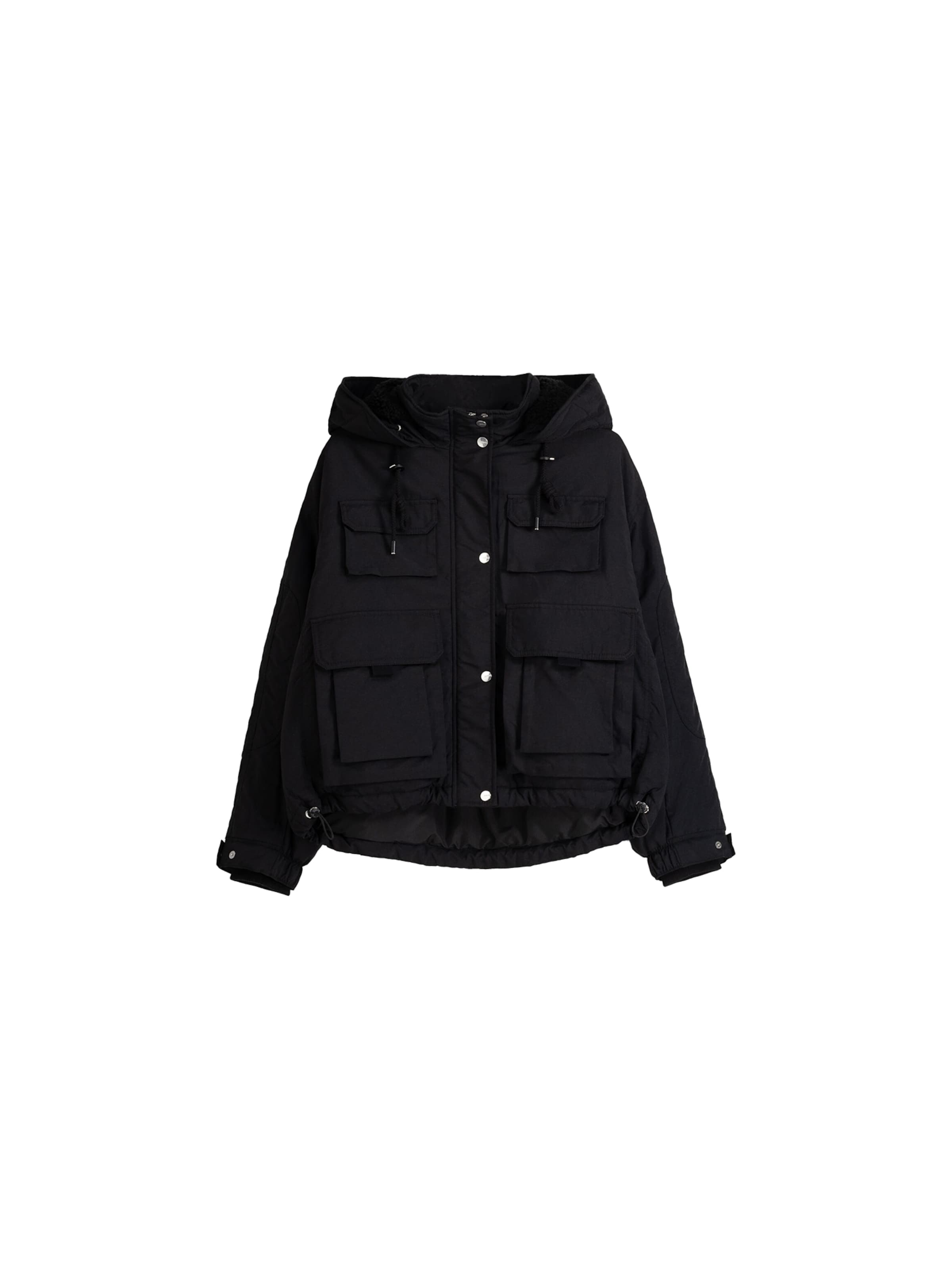 Giacca di mezza stagione di Bershka in nero: frontale