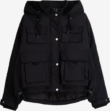 Bershka Between-Season Jacket in Black: front