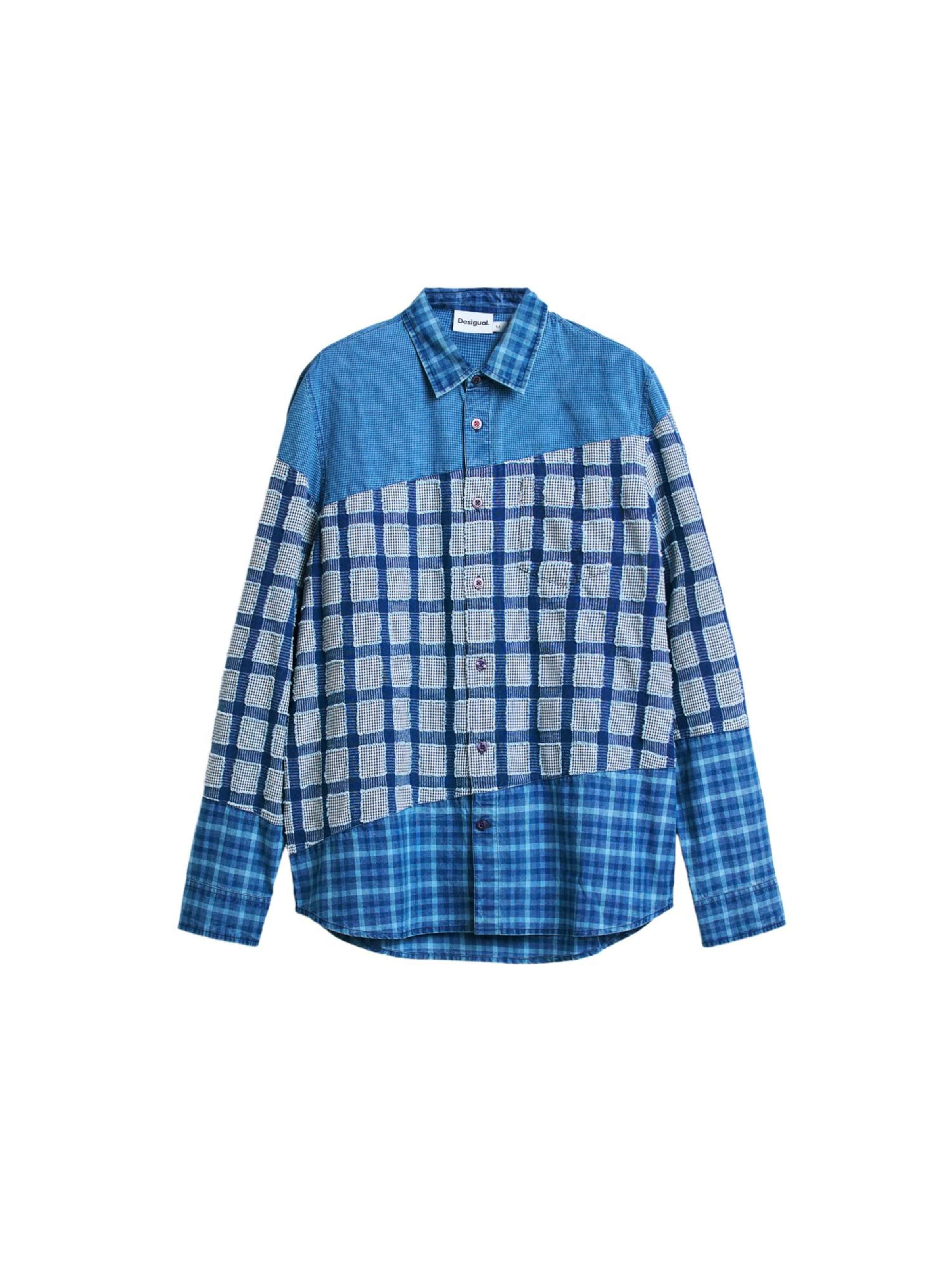 Desigual Regular fit Button Up Shirt in Blue: front