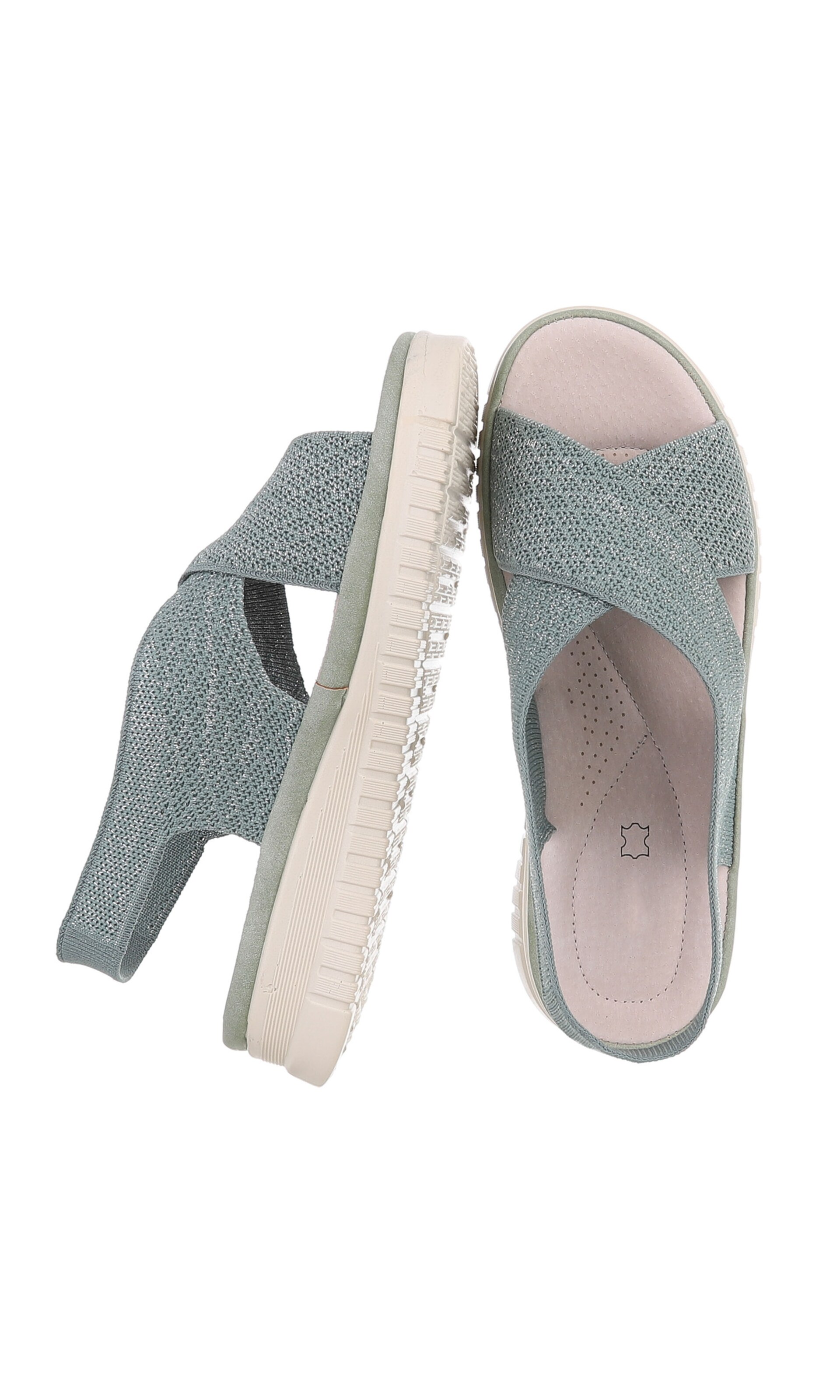 Ital-Design Strap Sandals in Green