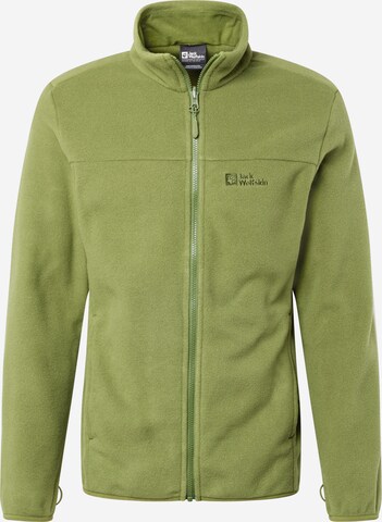 JACK WOLFSKIN Athletic Fleece Jacket in Green: front