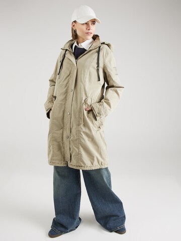 Soccx Between-Seasons Parka in Green: front