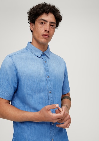 s.Oliver Regular fit Button Up Shirt in Blue