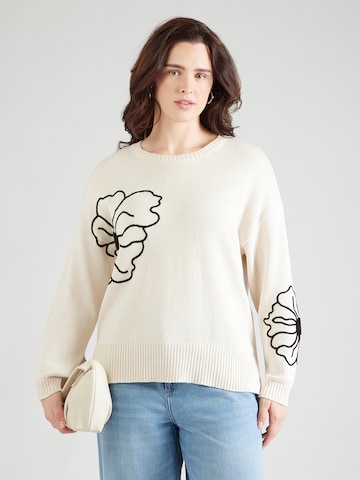 Pulover 'CARPetra' de la ONLY Carmakoma pe bej: față