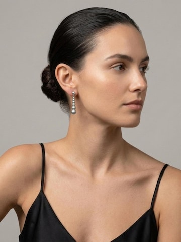 DNSK Copenhagen Øreringe 'SOLGERD Waterproof Silver Stainless Steel Statement Earrings - Sanded Finish' i sølv