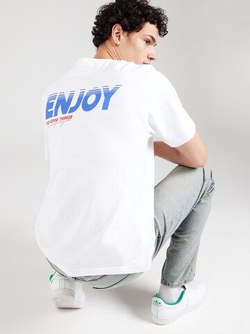 Denim Project Shirt 'Enjoy' in White: front