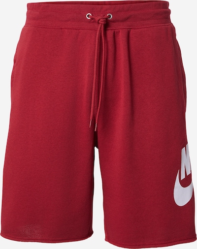 Nike Sportswear Housut 'CLUB ALUMNI' värissä karpalo / valkoinen, Tuotenäkymä