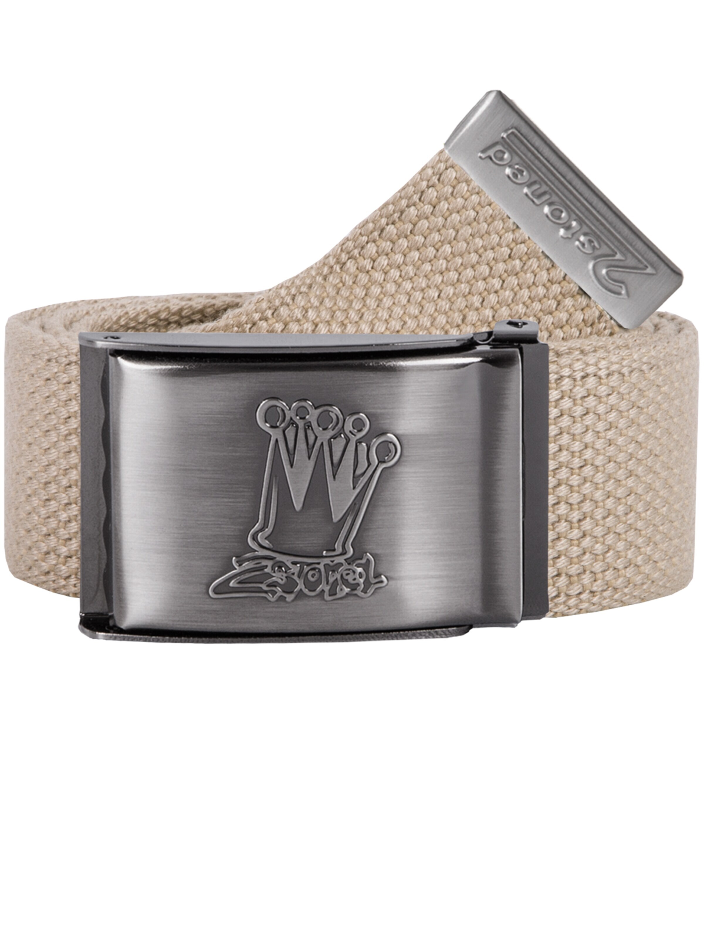 2Stoned Gürtel 'Classic Crown Matt'‌‌ in Beige: Vorderseite