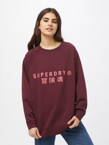 Superdry Sportovní mikina – červená: přední strana