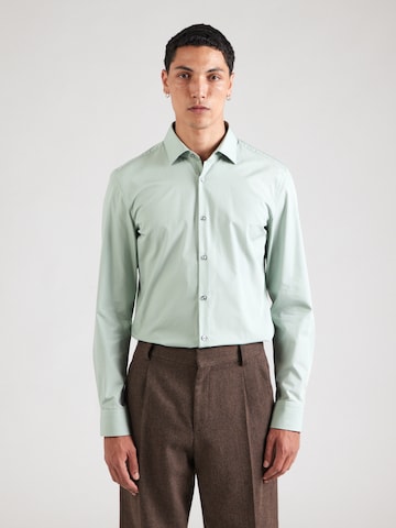 HUGO - Ajuste estrecho Camisa 'Jenno' en verde: frente