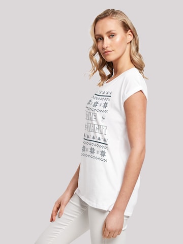 T-shirt 'Frohe Wein-Nacht' F4NT4STIC en blanc