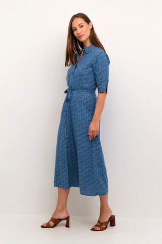 Cream Shirt Dress 'Tiah ' in Blue