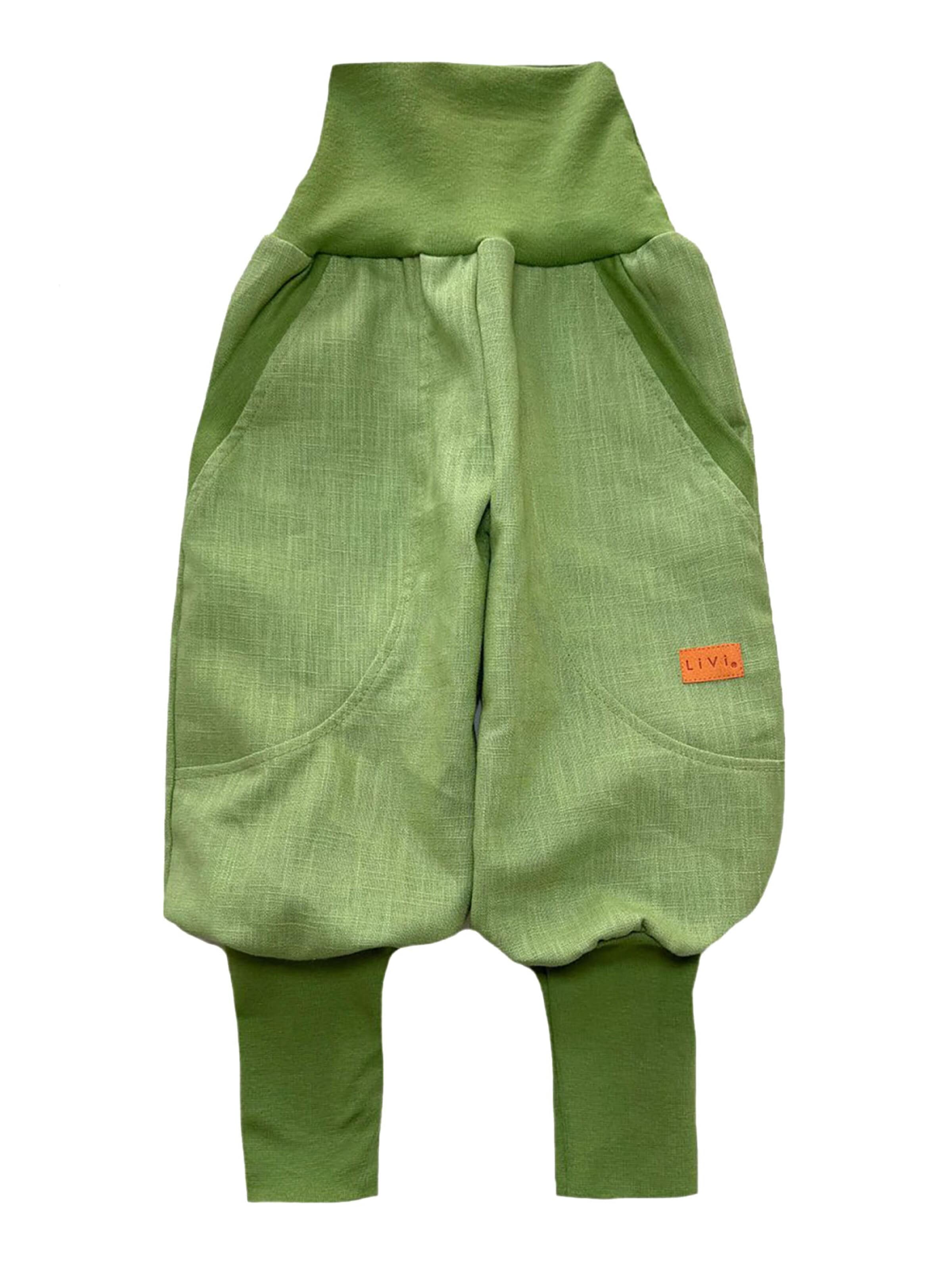 LiVi BERLIN Baggy Pants 'Leinenjogger' in Green: front