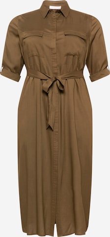 Guido Maria Kretschmer Curvy Shirt Dress 'Mara' in Brown: front
