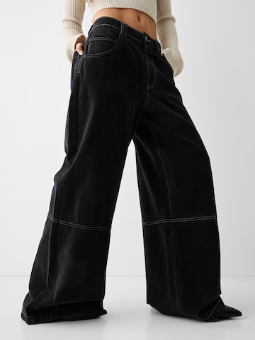 Wide leg Jeans di Bershka in nero