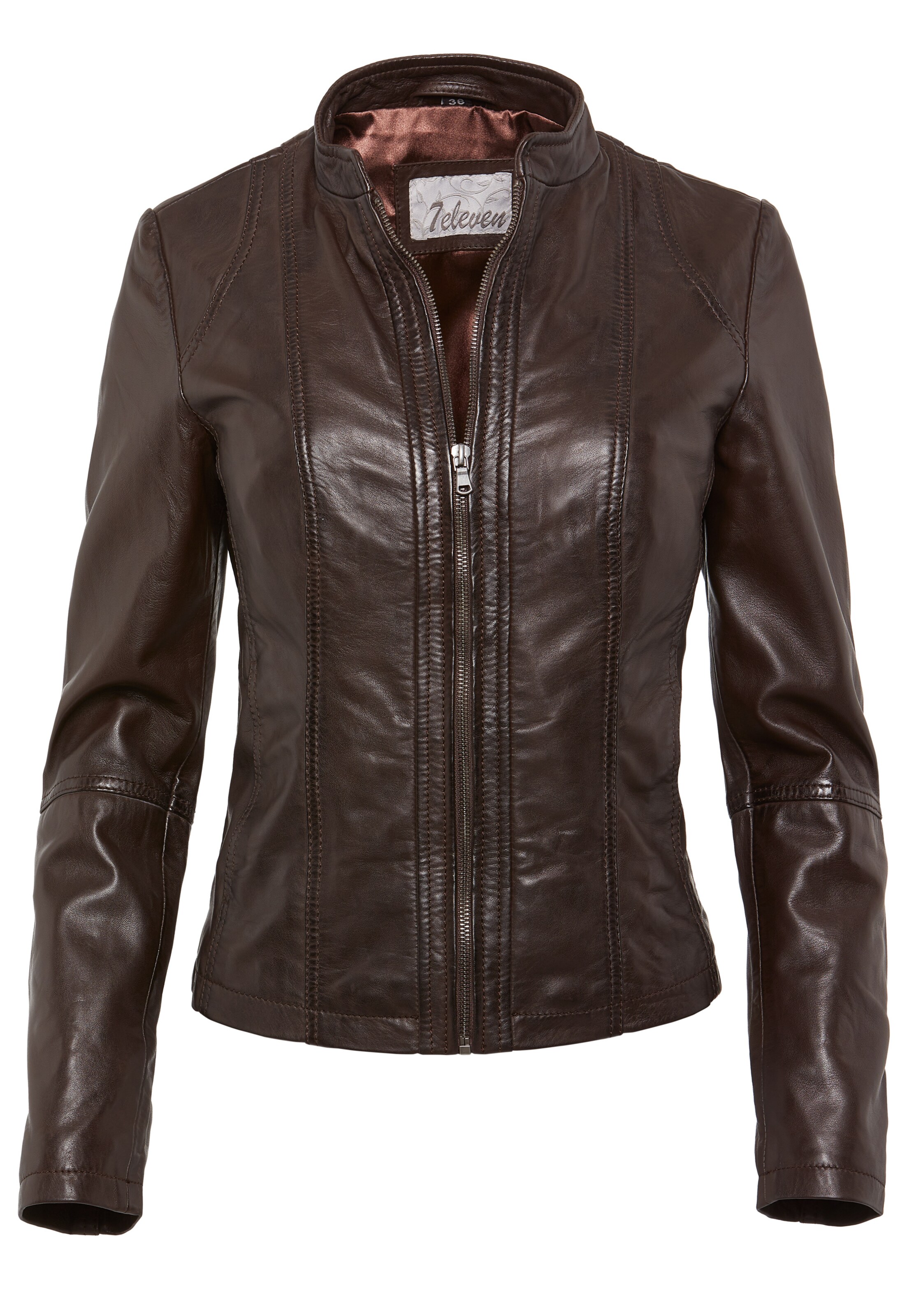 7ELEVEN Tussenjas 'SEAmera' in Bruin: voorkant