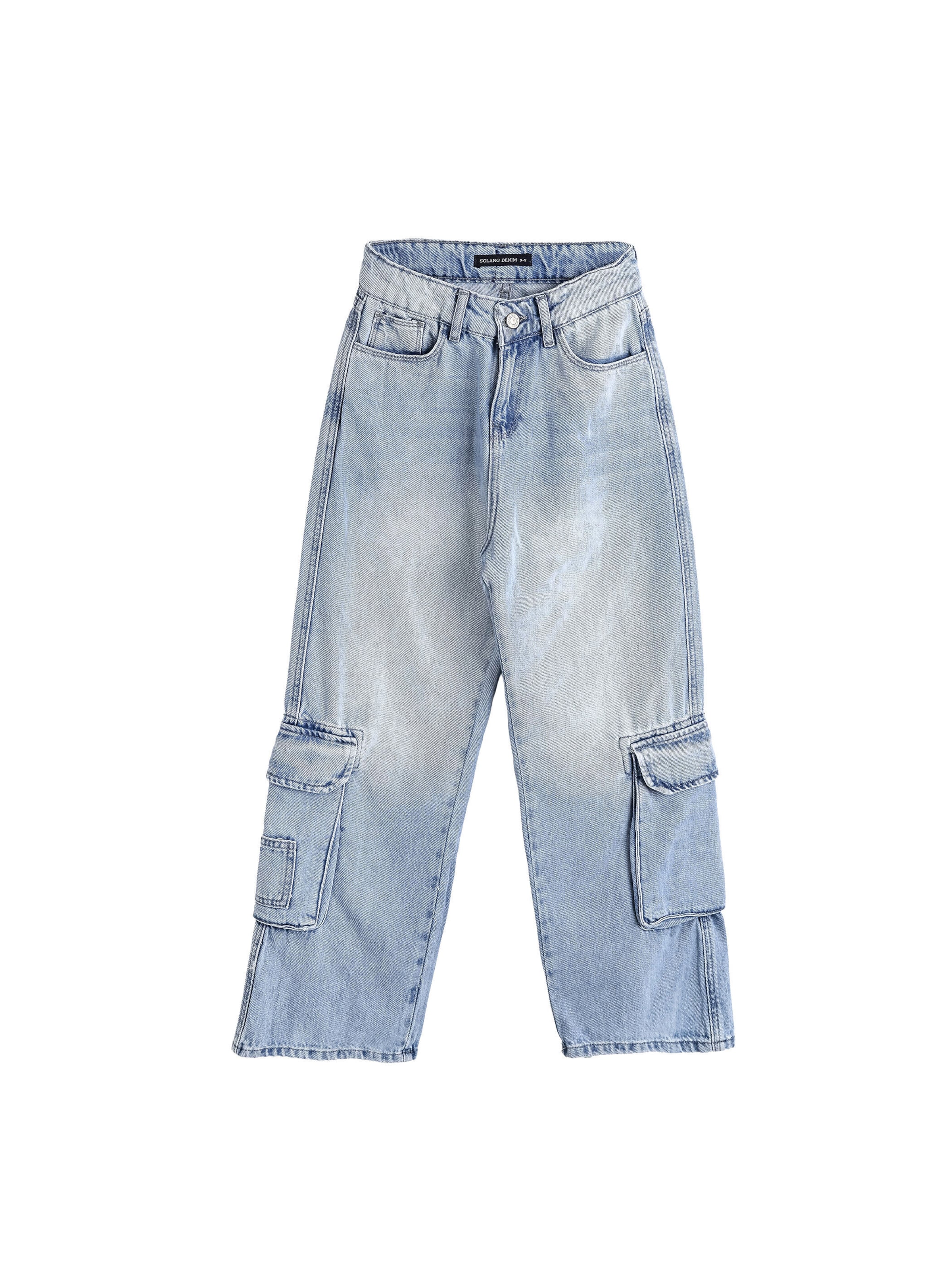 Solang Regular Hose Cargo-Look lässig mit Seitentaschen in Blau: Vorderseite