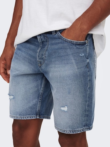 Only & Sons Regular Shorts 'Edge' in Blau