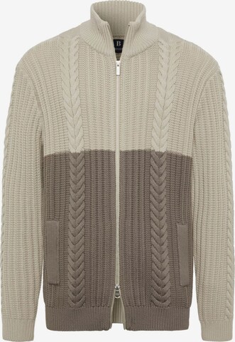 Boggi Milano Knit Cardigan 'Two-Tone' in Beige: front