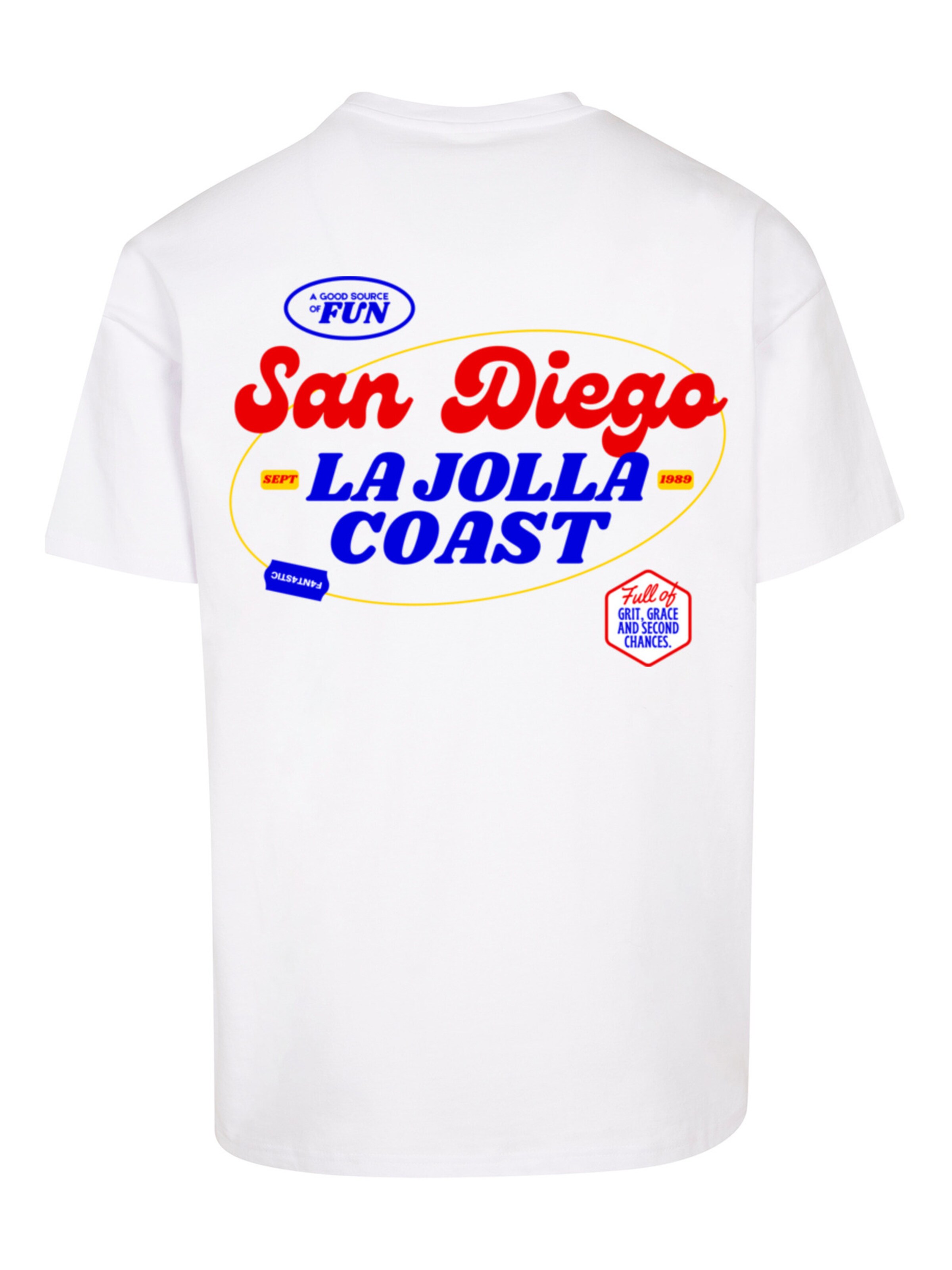 T-Shirt 'San Diego' F4NT4STIC en blanc