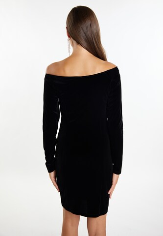 Rochie de cocktail 'Caspio' de la faina pe negru