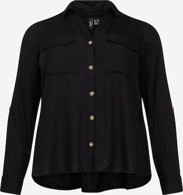 Vero Moda Curve Блуза 'BUMPY' в черно: отпред