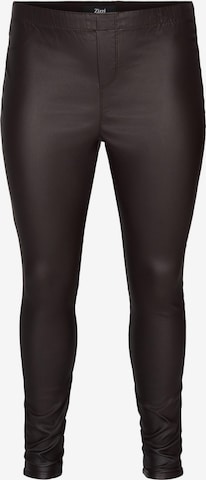 Zizzi Skinny Leggings in Brown: front