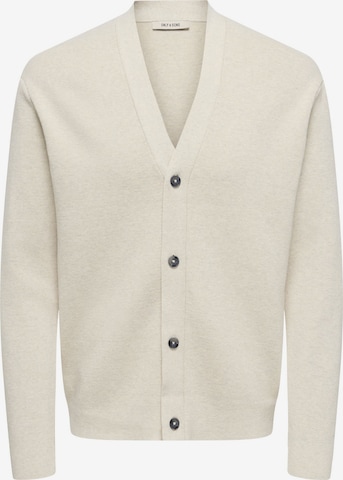 Only & Sons Knit Cardigan 'ONSting' in White: front